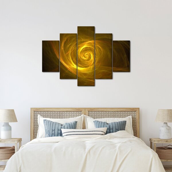 Absztrakt sárga spirál képe (150x105 cm)