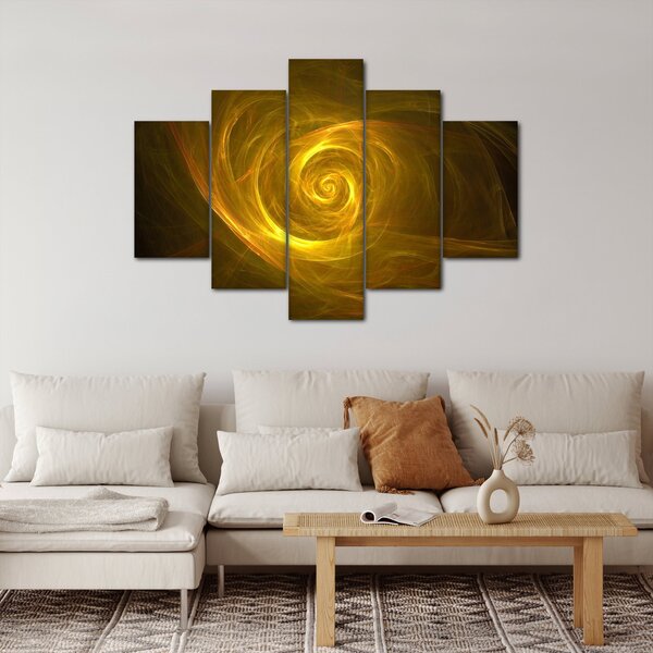 Absztrakt sárga spirál képe (150x105 cm)