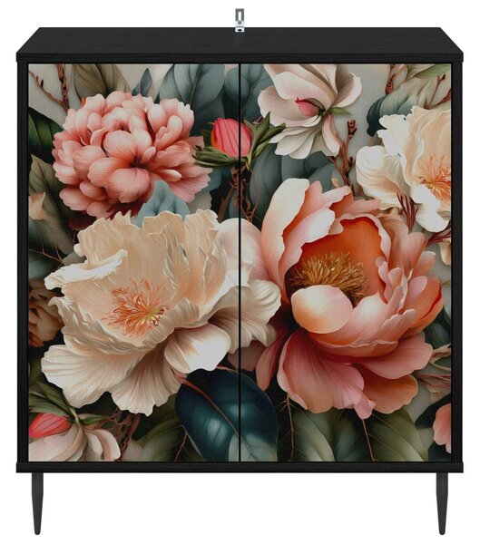VidaXL Széf BORNE Fekete Tölgy 69 x 33 x 76 cm Szerelt Fa
