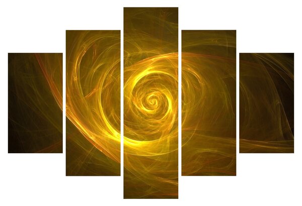 Absztrakt sárga spirál képe (150x105 cm)