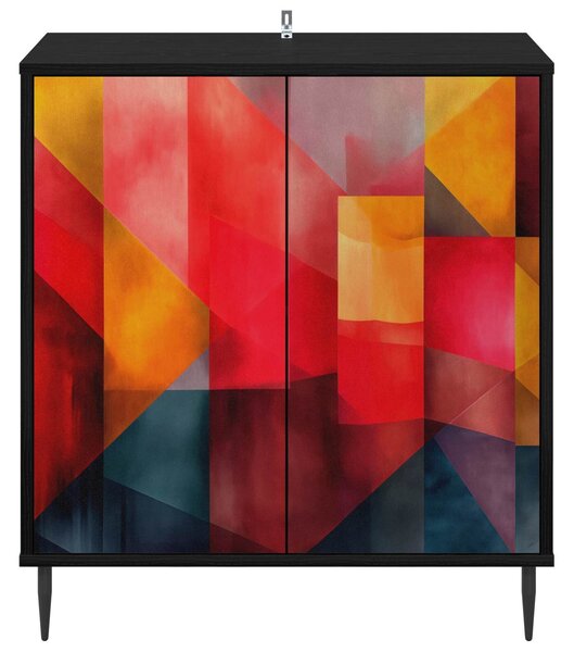VidaXL Széf HEESCH Fekete Tölgy 69 x 33 x 76 cm Szerelt Fa