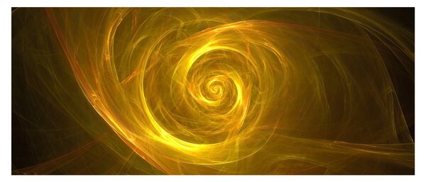 Absztrakt sárga spirál képe (120x50 cm)