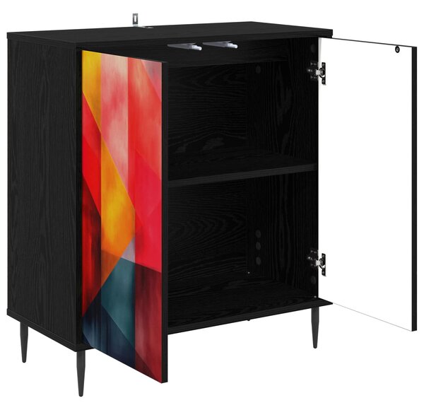 VidaXL Széf HEESCH Fekete Tölgy 69 x 33 x 76 cm Szerelt Fa