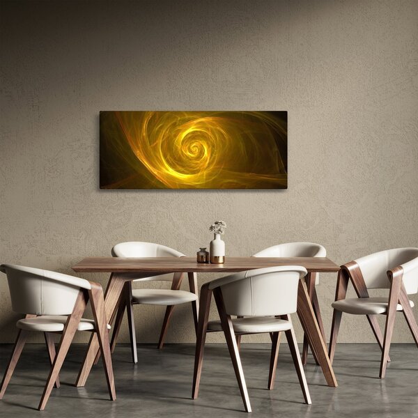 Absztrakt sárga spirál képe (120x50 cm)