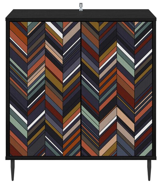 VidaXL Széf OMMEN Fekete Tölgy 69 x 33 x 76 cm Szerelt Fa