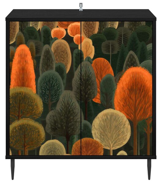 VidaXL Széf ZAANDAM Fekete Tölgy 69 x 33 x 76 cm Szerelt Fa