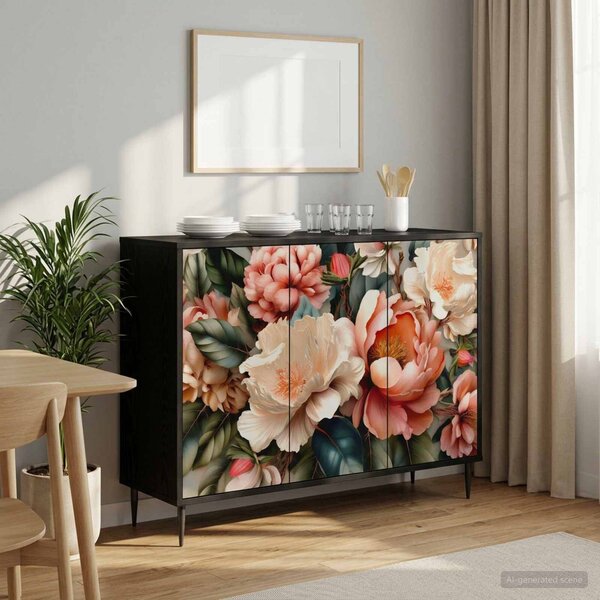 VidaXL Széf BORNE Fekete Tölgy 102 x 33 x 76 cm Szerelt Fa