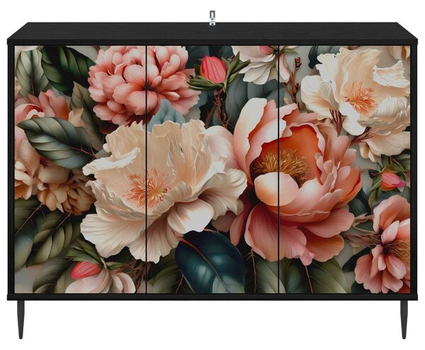 VidaXL Széf BORNE Fekete Tölgy 102 x 33 x 76 cm Szerelt Fa