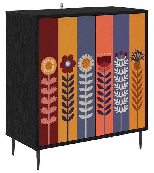 VidaXL Széf ESSEN Fekete Tölgy 69 x 33 x 76 cm Szerelt Fa