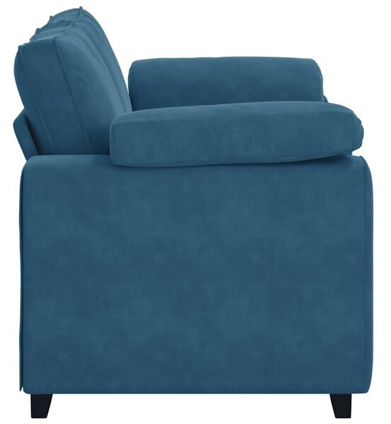 Kék bársony loveseat kanapé 160x77x82 cm