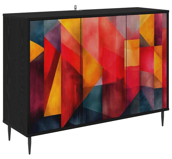VidaXL Széf HEESCH Fekete Tölgy 102 x 33 x 76 cm Szerelt Fa