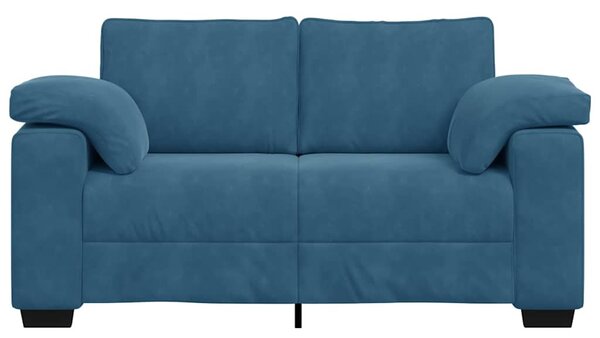 Kék bársony loveseat kanapé 160x77x82 cm