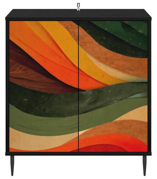 VidaXL Széf BONN Fekete Tölgy 69 x 33 x 76 cm Szerelt Fa