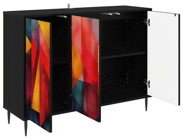 VidaXL Széf HEESCH Fekete Tölgy 102 x 33 x 76 cm Szerelt Fa