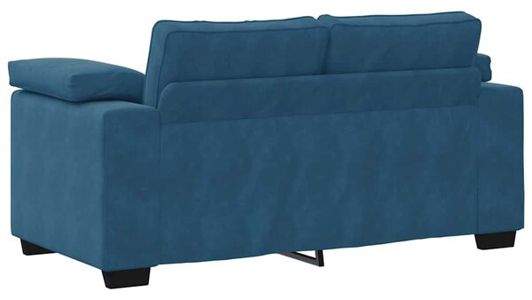 Kék bársony loveseat kanapé 160x77x82 cm