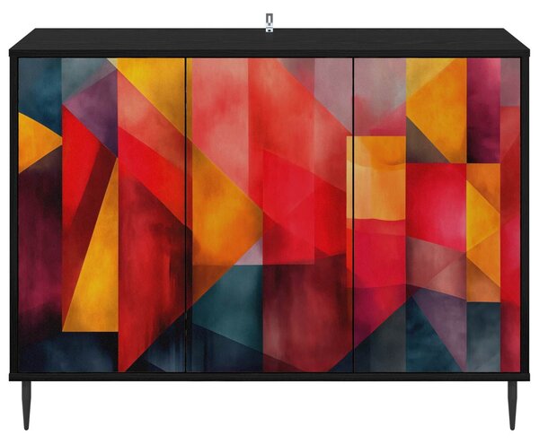 VidaXL Széf HEESCH Fekete Tölgy 102 x 33 x 76 cm Szerelt Fa