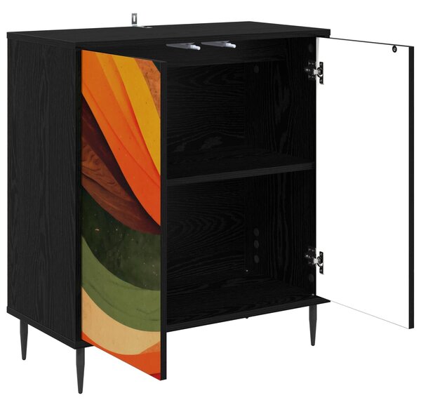 VidaXL Széf BONN Fekete Tölgy 69 x 33 x 76 cm Szerelt Fa