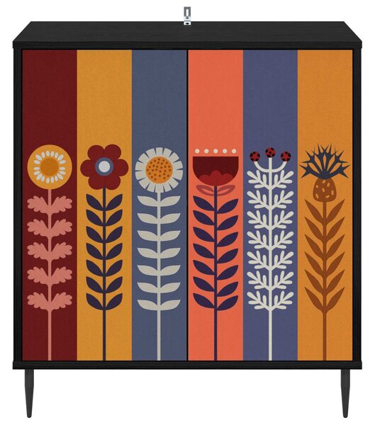 VidaXL Széf ESSEN Fekete Tölgy 69 x 33 x 76 cm Szerelt Fa