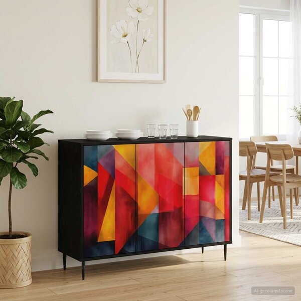 VidaXL Széf HEESCH Fekete Tölgy 102 x 33 x 76 cm Szerelt Fa