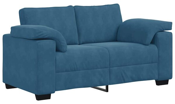 Kék bársony loveseat kanapé 160x77x82 cm