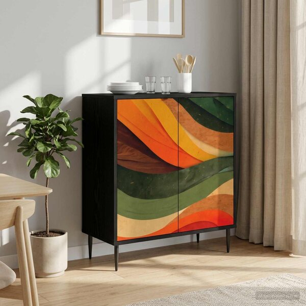 VidaXL Széf BONN Fekete Tölgy 69 x 33 x 76 cm Szerelt Fa