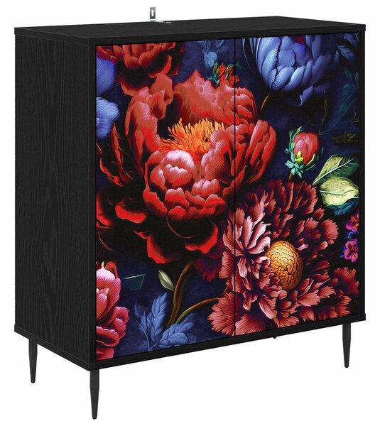 VidaXL Széf KIEL Fekete Tölgy 69 x 33 x 76 cm Szerelt Fa