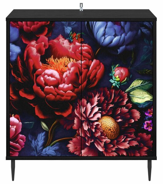 VidaXL Széf KIEL Fekete Tölgy 69 x 33 x 76 cm Szerelt Fa