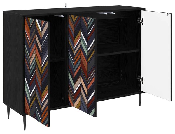 VidaXL Széf OMMEN Fekete Tölgy 102 x 33 x 76 cm Szerelt Fa