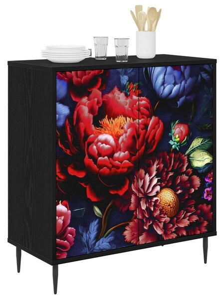 VidaXL Széf KIEL Fekete Tölgy 69 x 33 x 76 cm Szerelt Fa
