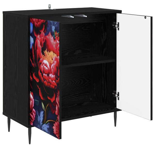 VidaXL Széf KIEL Fekete Tölgy 69 x 33 x 76 cm Szerelt Fa