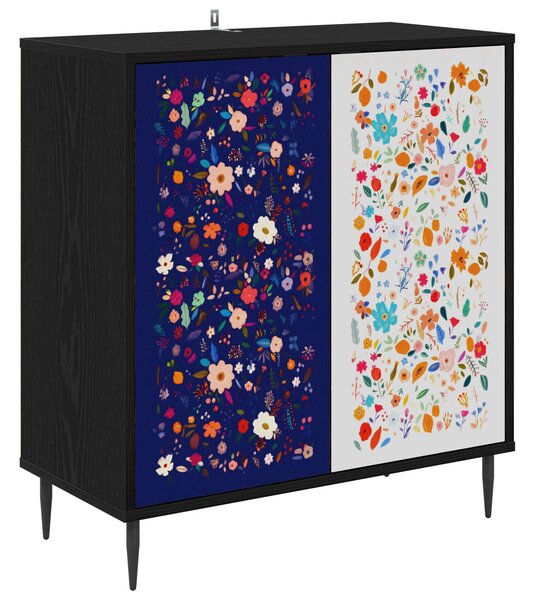 VidaXL Széf MAINZ Fekete Tölgy 69 x 33 x 76 cm Szerelt Fa