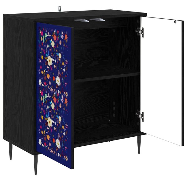 VidaXL Széf MAINZ Fekete Tölgy 69 x 33 x 76 cm Szerelt Fa