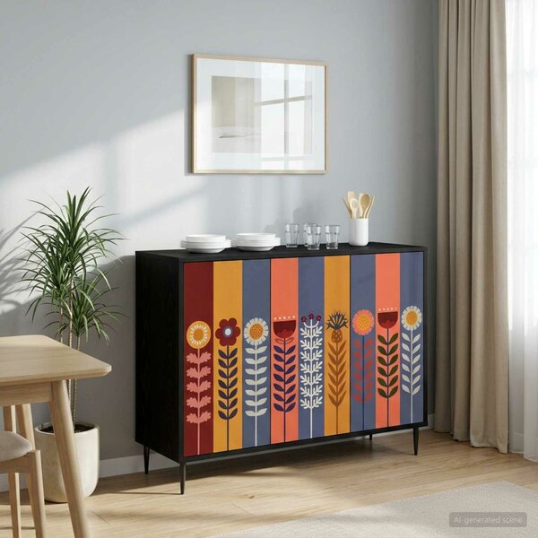 VidaXL Széf ESSEN Fekete Tölgy 102 x 33 x 76 cm Szerelt Fa