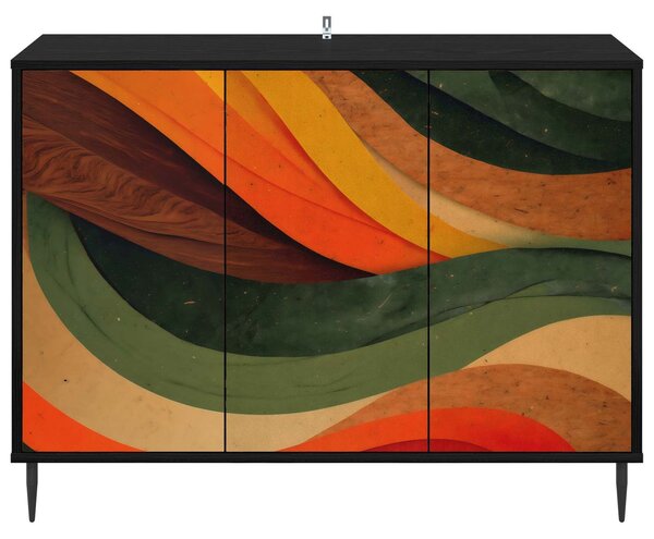 VidaXL Széf BONN Fekete Tölgy 102 x 33 x 76 cm Szerelt Fa