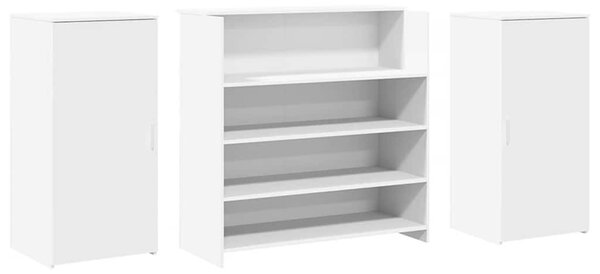 Fehér, rétegelt fa recepciós asztal 200 x 50 x 103,5 cm