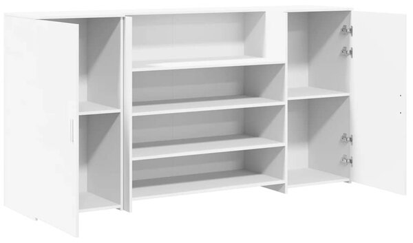 Fehér, rétegelt fa recepciós asztal 200 x 50 x 103,5 cm