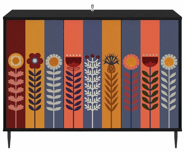 VidaXL Széf ESSEN Fekete Tölgy 102 x 33 x 76 cm Szerelt Fa