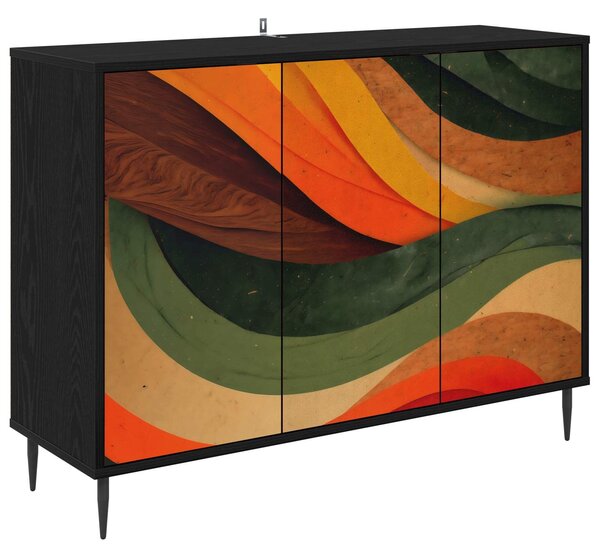 VidaXL Széf BONN Fekete Tölgy 102 x 33 x 76 cm Szerelt Fa