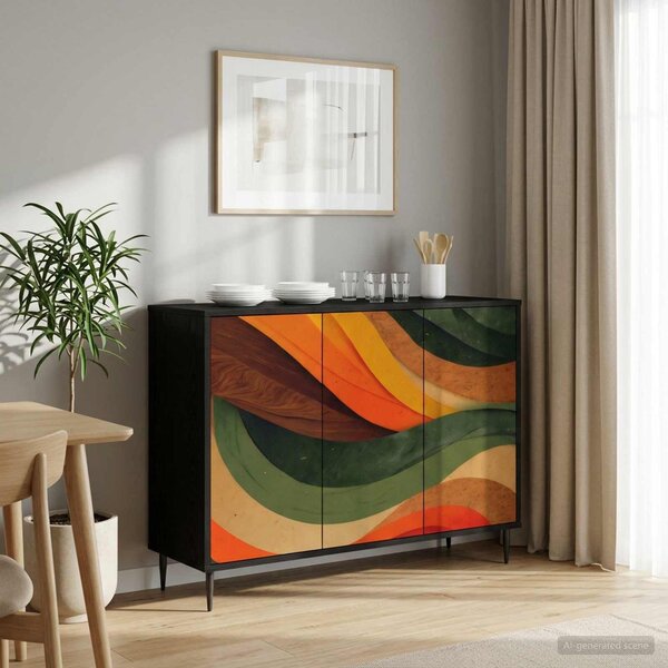 VidaXL Széf BONN Fekete Tölgy 102 x 33 x 76 cm Szerelt Fa
