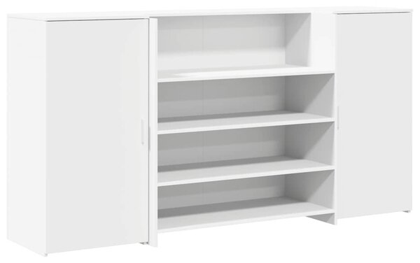 Fehér, rétegelt fa recepciós asztal 200 x 50 x 103,5 cm