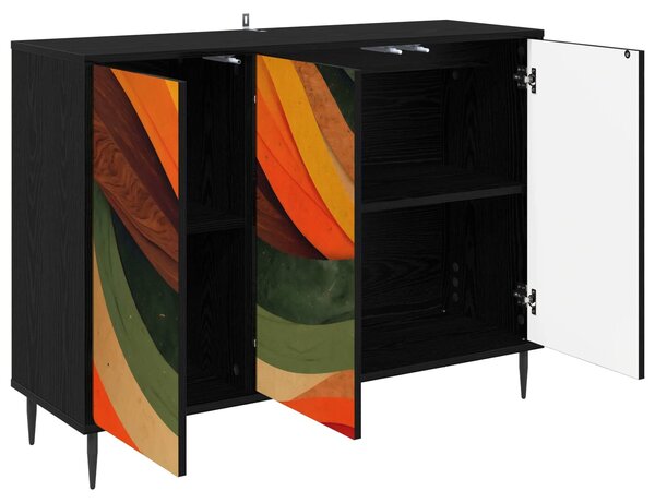 VidaXL Széf BONN Fekete Tölgy 102 x 33 x 76 cm Szerelt Fa