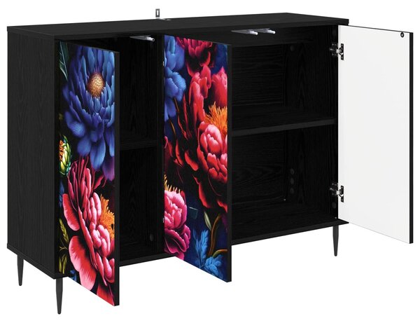 VidaXL Széf KIEL Fekete Tölgy 102 x 33 x 76 cm Szerelt Fa