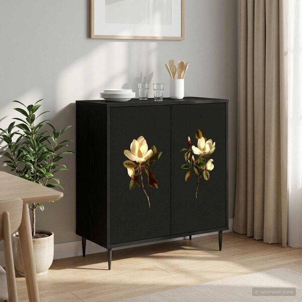 VidaXL Széf BREMEN Fekete Tölgy 69 x 33 x 76 cm Szerelt Fa