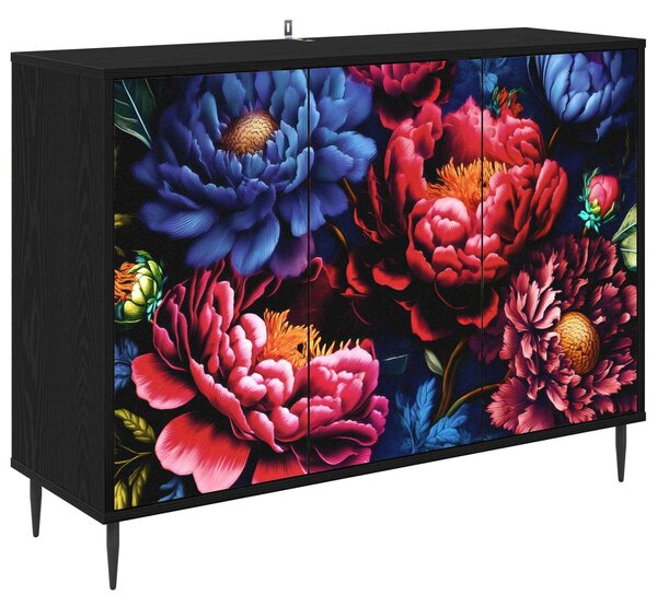 VidaXL Széf KIEL Fekete Tölgy 102 x 33 x 76 cm Szerelt Fa
