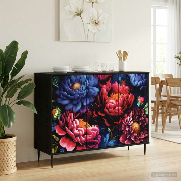 VidaXL Széf KIEL Fekete Tölgy 102 x 33 x 76 cm Szerelt Fa