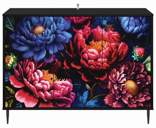 VidaXL Széf KIEL Fekete Tölgy 102 x 33 x 76 cm Szerelt Fa