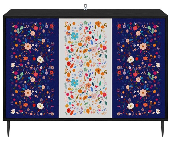 VidaXL Széf MAINZ Fekete Tölgy 102 x 33 x 76 cm Szerelt Fa