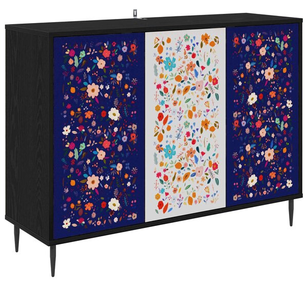 VidaXL Széf MAINZ Fekete Tölgy 102 x 33 x 76 cm Szerelt Fa