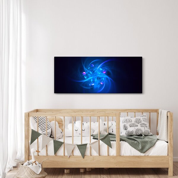 Modern kép kék absztrakció (120x50 cm)