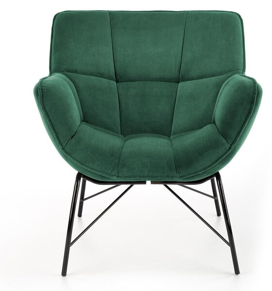 Fotel Houston 1485, Kárpit, 78x74x73cm, Zöld, Fekete